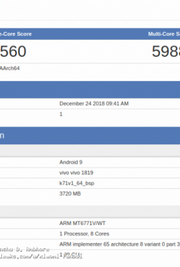 Новинка Vivo получила SoC Helio P70